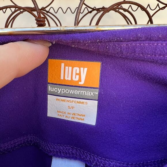 Lucy PowerMax purple cropped leggings with side pockets SMALL - Picture 2 of 4